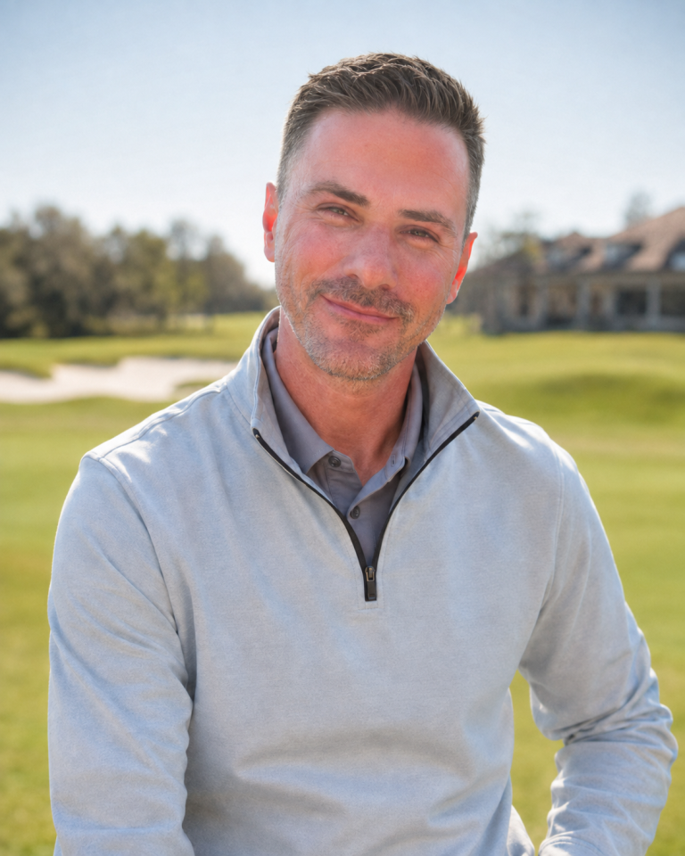 Portrait of Derek Evans, USA Golf Magazine writer and equipment contributor.