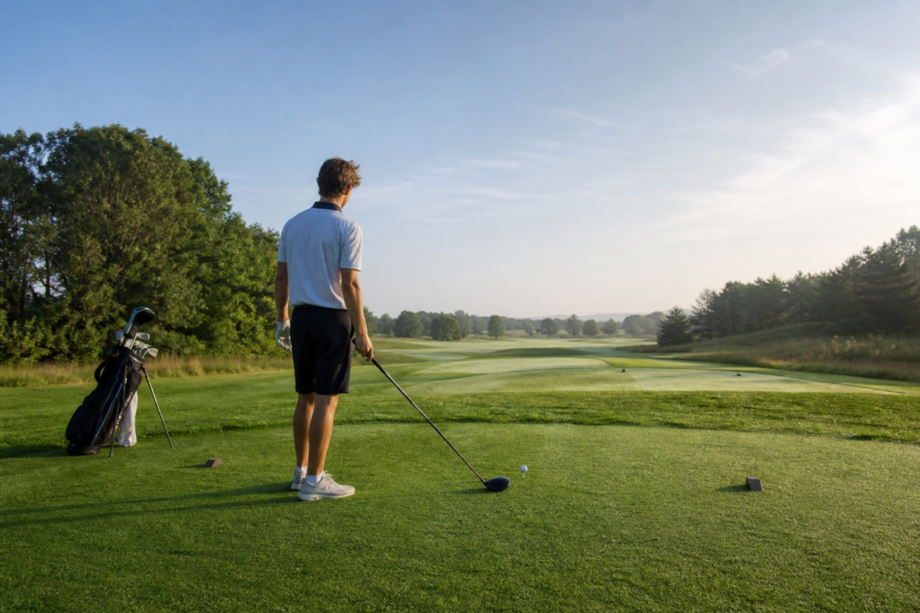 Golf mindset routine before a tee shot